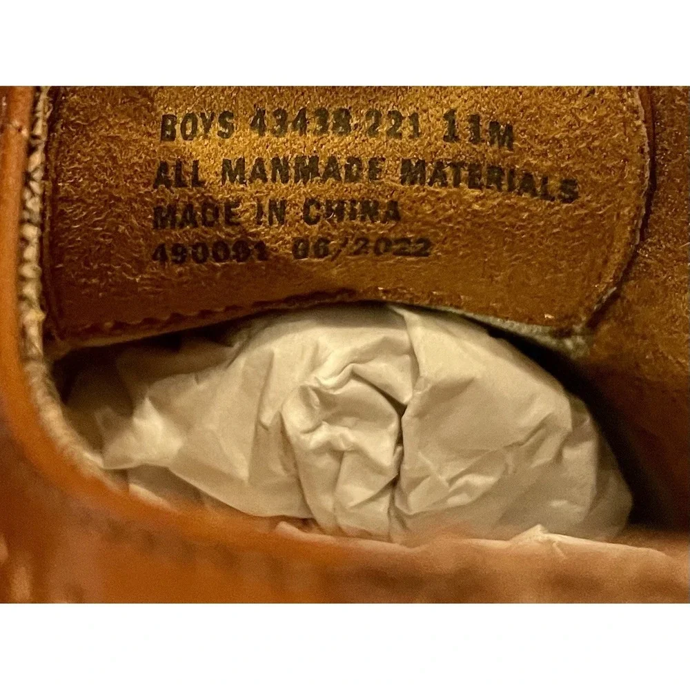 New Stacy Adams Boys Size 11 Brown Wingtip Dress Shoe Sunday Formal‎ Dressy